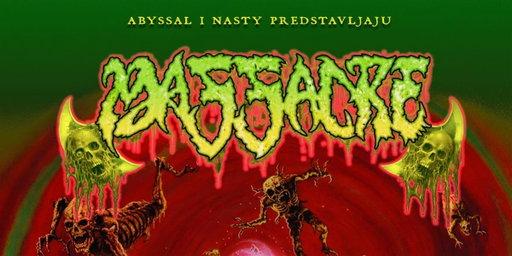 Death metal koncert: Massacre, Attitudes to Human Extinction, In Dakhma, A Goat As Our Shepherd